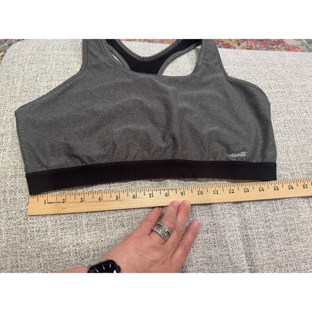 Avia Women's Medium Support Grey Racerback Sports Bra Plus Size XXL/20 - Picture 4 of 7